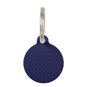 Dunkles Blau Islamisches Geometrisches Muster Haustiermarke