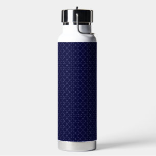 Dunkles Blau Islamisches Geometrisches Muster Trinkflasche