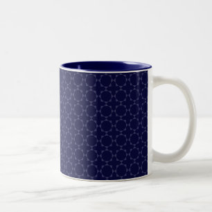 Dunkles Blau Islamisches Geometrisches Muster Zweifarbige Tasse