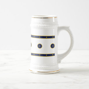 Dunkles Blau mit Gold Stars Bierglas