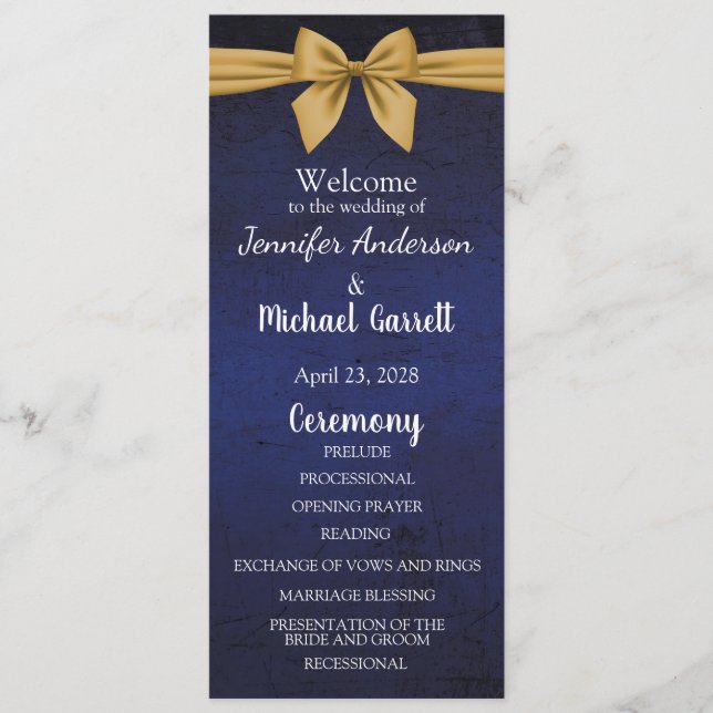 Dunkles Blau mit Goldbuw Programm (Vorderseite)