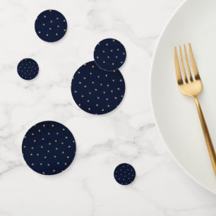Dunkles Blau & Rose Gold Pink Glittery Sterne Star Konfetti