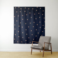 Dunkles Blau & Rose Gold Pink Glittery Sterne Star