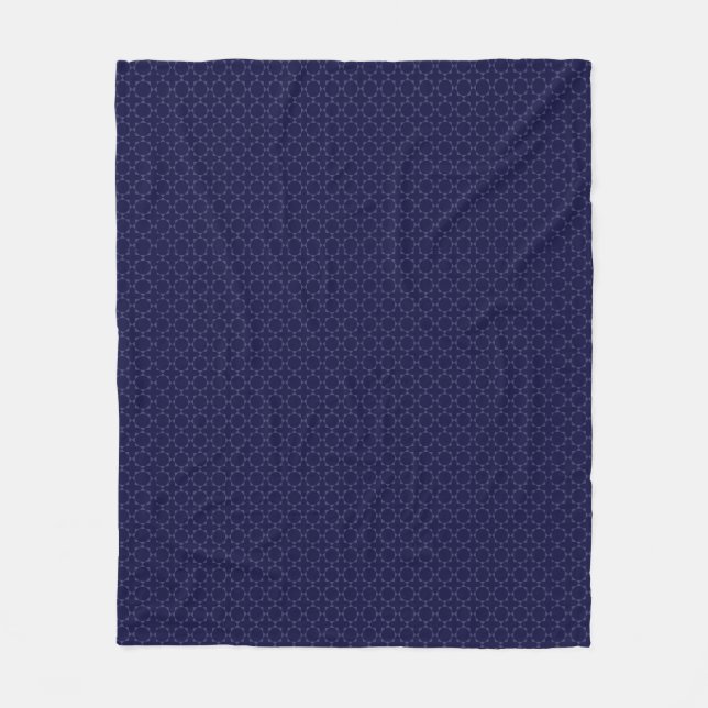 Dunkles blaues islamisches geometrisches Muster Fleecedecke (Vorderseite)