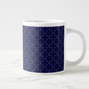 Dunkles blaues islamisches geometrisches Muster Jumbo-Tasse