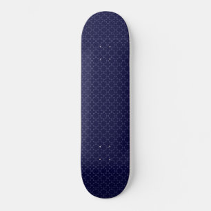 Dunkles blaues islamisches geometrisches Muster Skateboard
