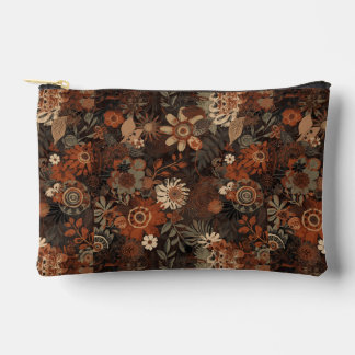Dunkles Boho-Terrakotta-Sage-Botanikmuster  Zubehörtasche