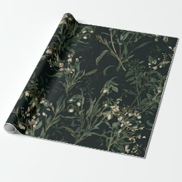 Dunkles botanisches Geschenkpapier