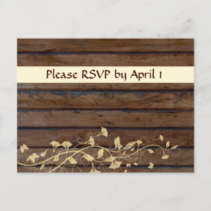 Dunkles Brown-Holz UAWG Einladungspostkarte