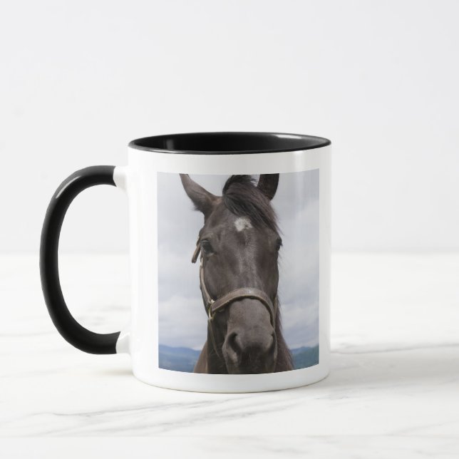 Dunkles Brown-Pferd Tasse (Links)