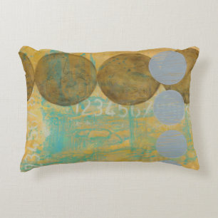 Dunkles Brown u. graue Kreise mit Zahl-Zahlen Dekokissen