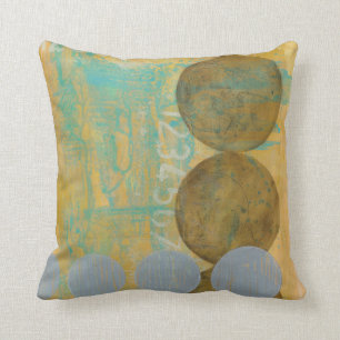 Dunkles Brown u. graue Kreise mit Zahl-Zahlen Kissen