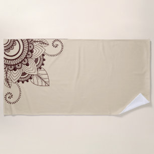 Dunkles Brown und beige, Hennastrauch, Mehndi, Strandtuch