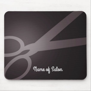 Dunkles Brown-Weiß Scissors Friseursalon Mousepad