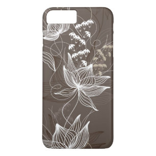 Dunkles Brownblumenmuster Case-Mate iPhone Hülle