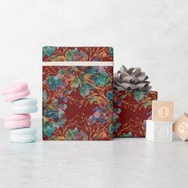 Dunkles Burgund Modern Mehrfarbig mit Faux Glitter Geschenkpapier