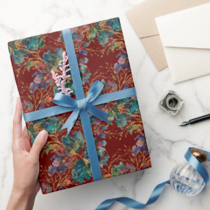 Dunkles Burgund Modern Mehrfarbig mit Faux Glitter Geschenkpapier