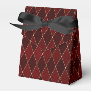 Dunkles Burgund und goldenes Gitter Geschenkschachtel