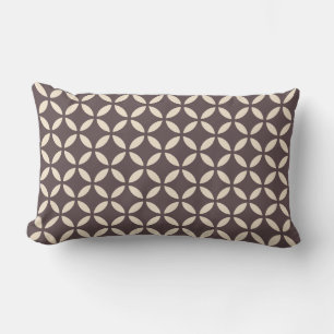 Dunkles Burgundy Off-White Geometric Muster Lendenkissen