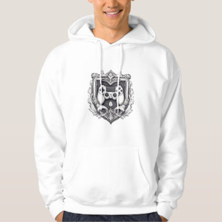Dunkles Controller-Wappen Gaming-Emblem Hoodie