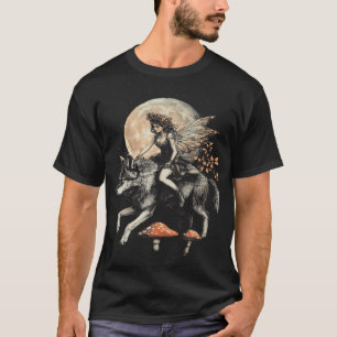 Dunkles Cottagecore Pilz Fairycore Vollmond T-Shirt