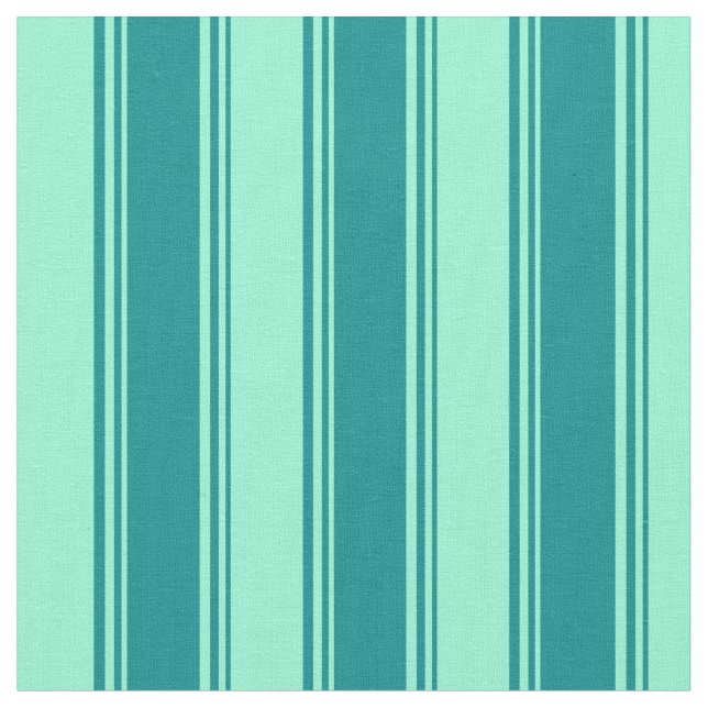 Dunkles Cyan- und Aquamarine-Lined/Strickmuster Stoff (Nahaufnahme)