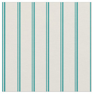 Dunkles Cyan und Beige Streifen Muster Stoff