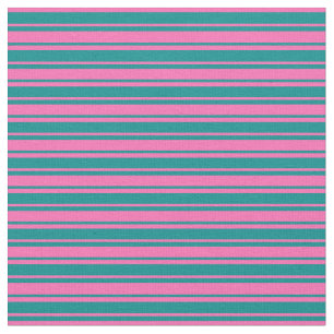 Dunkles Cyan- und Hot-Pink-Streifenmuster Stoff