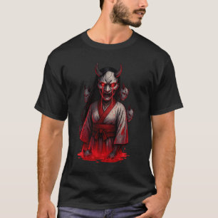 Dunkles Cyberpunk-Oni-Mädchen T-Shirt
