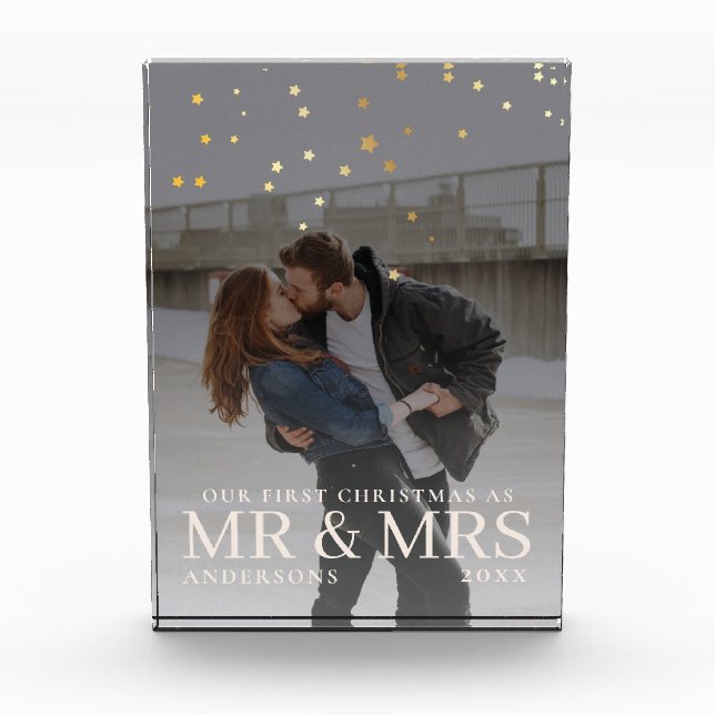 Dunkles Dusky Couple Foto mit Sternen für Weihnach (Vorderseite)