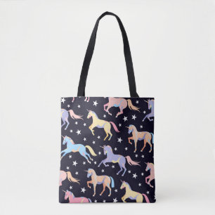 Dunkles Einhornmuster. Seamless Unicorn und Star d