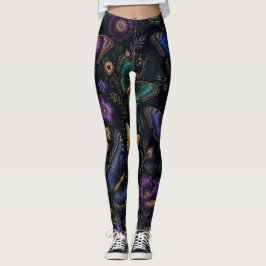 Dunkles elegantes Schmetterlingsmuster Leggings
