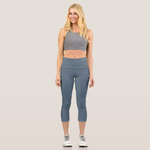 Dunkles elektrisches Blaueinheitsfarbe Capri Leggings