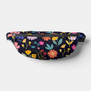 Dunkles farbenfrohes Ditsy-Blumenmuster im Boho-St Bauchtasche