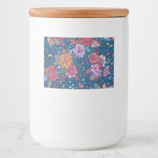 Dunkles florales botanisches Muster mit vintage St Lebensmitteletikett