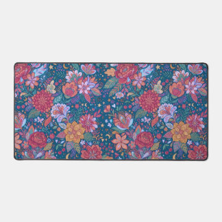 Dunkles florales botanisches Muster mit vintage St Schreibtischunterlage