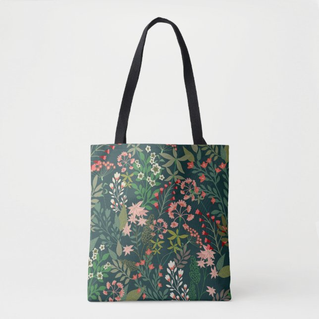 Dunkles florales botanisches nahtloses Muster (Vorderseite)