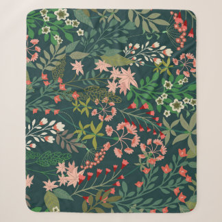 Dunkles florales botanisches nahtloses Muster Sherpadecke