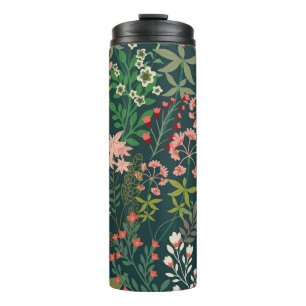 Dunkles florales botanisches nahtloses Muster Thermosbecher