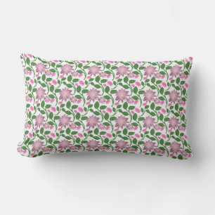 Dunkles florales nahtloses Muster rosa Blumen grün Lendenkissen