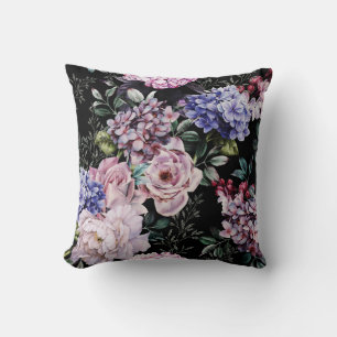 Dunkles florales Wasserfarbe-Nahtlos-Design Kissen