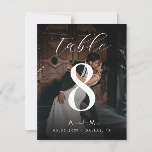 Dunkles Foto 4,25 x 5,5 Hochzeitstischnummer Dankeskarte