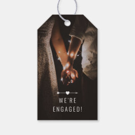 Dunkles Foto | Ankündigung der Verlobung | Tag | B Geschenkanhänger