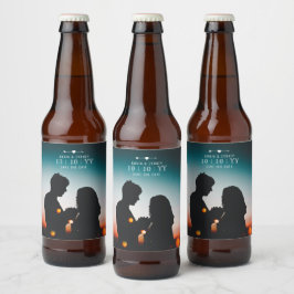 Dunkles Foto | SAVE THE DATE | Bier-Etikett | Top Bierflaschenetikett