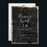 Dunkles Foto Tint Overlay Modernes Minimal Sweet 1 Einladung<br><div class="desc">Passen Sie Ihre woll-Möglichkeiten an. Ein Foto kann vorne und hinten hinzugefügt werden.</div>