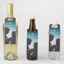 Dunkles Foto | VERLOBUNG | Flaschenhanger Flaschenanhänger