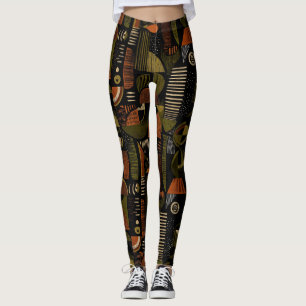 Dunkles geometrisches Muster aus dem mittleren 20. Leggings