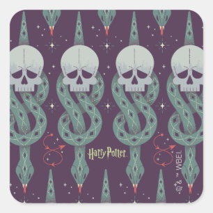 Dunkles geometrisches Symbolmuster des Malum Signu Quadratischer Aufkleber