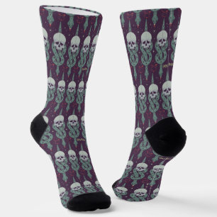 Dunkles geometrisches Symbolmuster des Malum Totum Socken