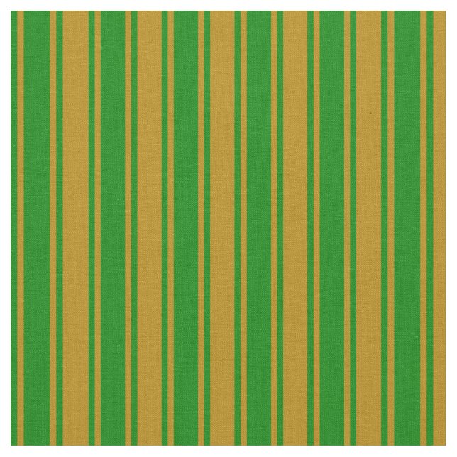 Dunkles Goldenrod- und Green Stripes-Muster Stoff (Nahaufnahme)